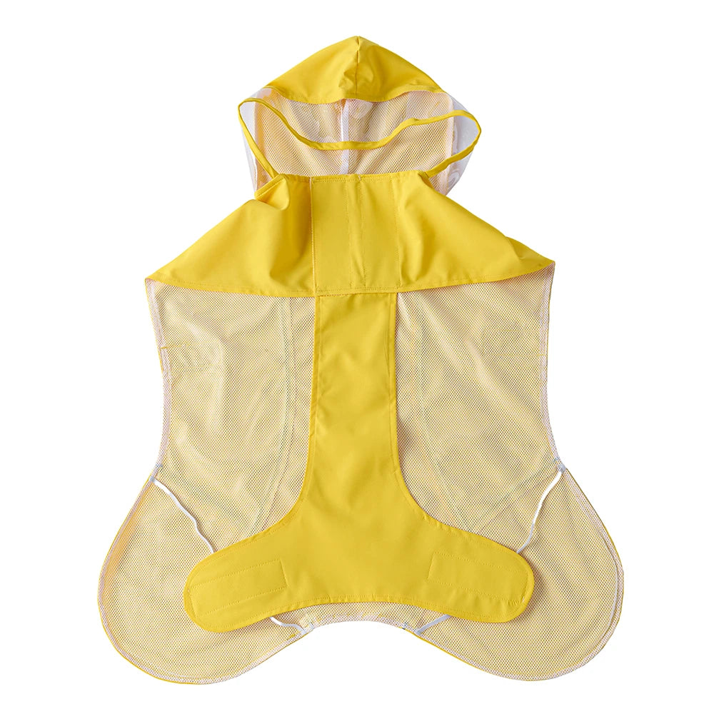 Large Dog Waterproof Hooded Rain Cape with Clear Visor
