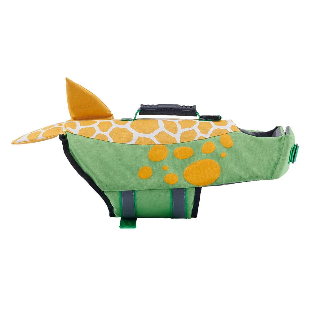 Tamecare Dinosaur Dog Life Jacket | Reflective Buoyant Pet Swimming Vest