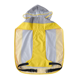 Large Dog Two-Tone Hooded Rain Cape with Clear Visor
