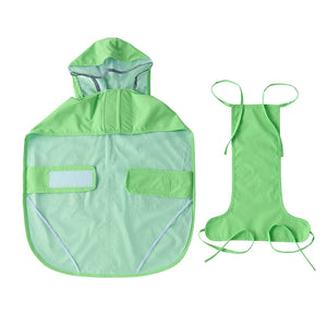 Large Dog Reflective Hooded Rain Cape with Clear Visor