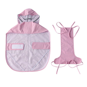 Large Dog Reflective Hooded Rain Cape with Clear Visor