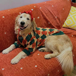 Tamecare Christmas Argyle Dog Sweater
