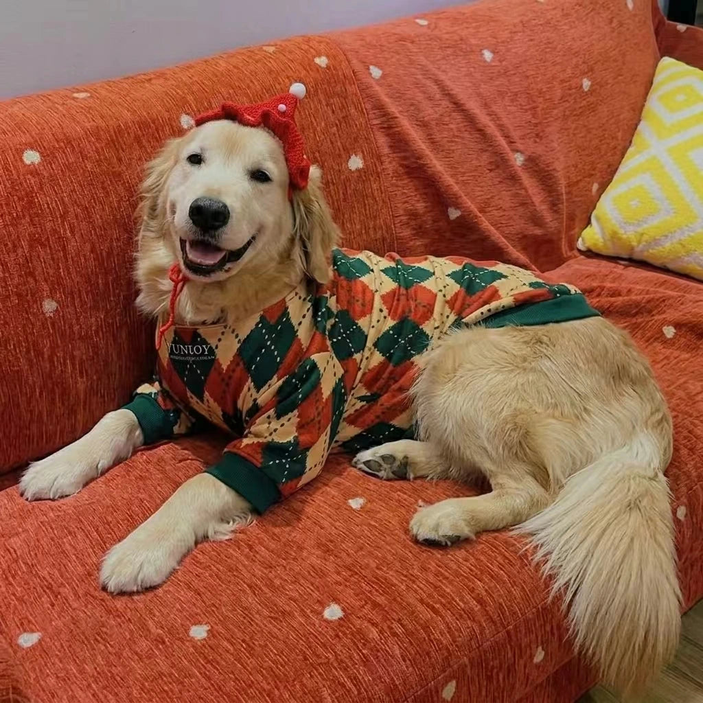 Tamecare Christmas Argyle Dog Sweater