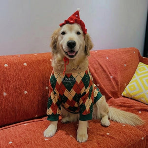 Tamecare Christmas Argyle Dog Sweater