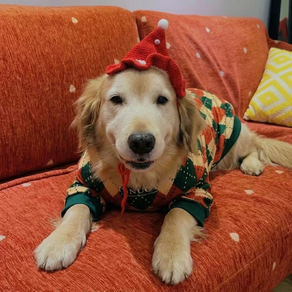 Tamecare Christmas Argyle Dog Sweater