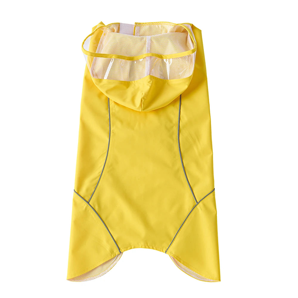 Large Dog Waterproof Hooded Rain Cape with Clear Visor