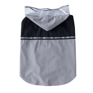 Large Dog Hooded Raincoat with Clear Visor