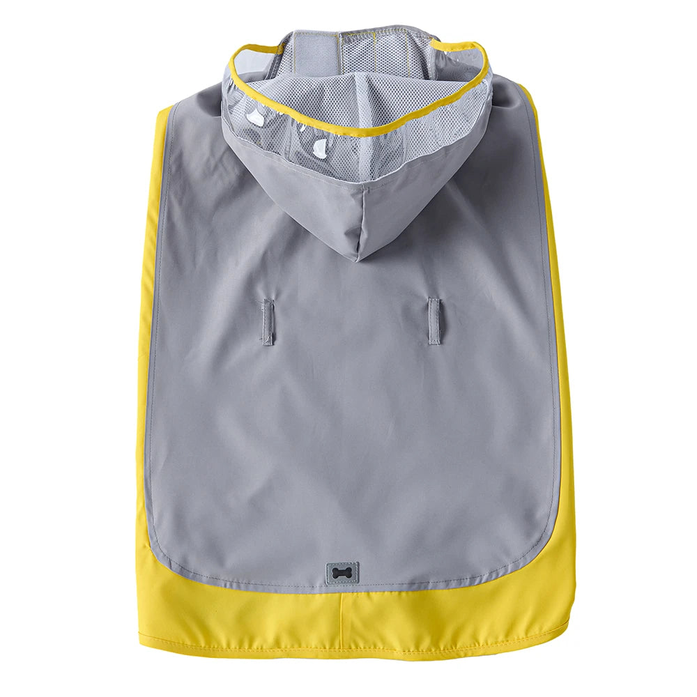 Large Dog Two-Tone Hooded Rain Cape with Clear Visor