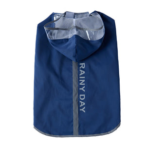 Large Dog Reflective Waterproof Rain Cape with Clear Visor
