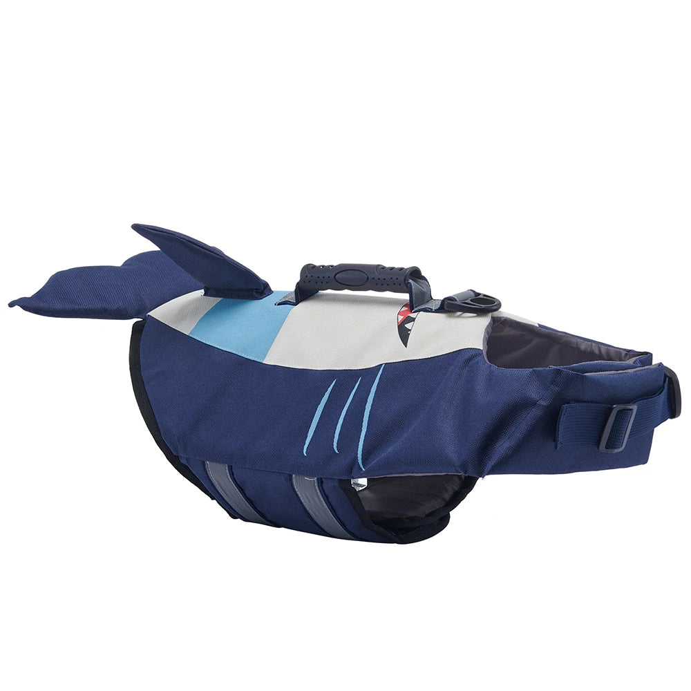 Tamecare Shark Dog Life Jacket Reflective Buoyant Pet Swimming Vest