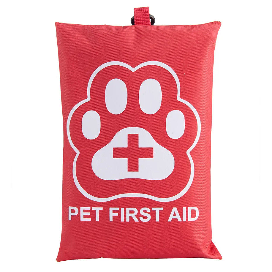 Tamecare 18-Piece Portable Pet First Aid Kit, Red Emergency Bag - MQ-JJB01