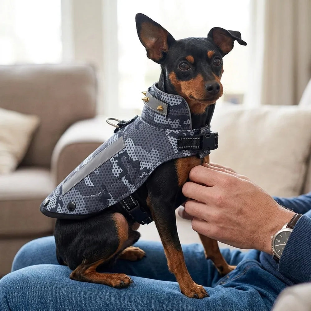 Tamecare Gray Camo Padded Anti-Bite Recovery Vest for Dogs