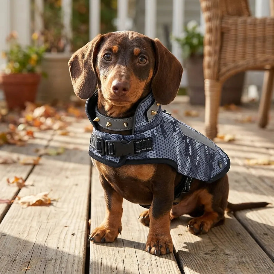 Tamecare Gray Camo Padded Anti-Bite Recovery Vest for Dogs