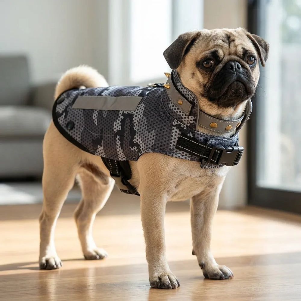 Tamecare Gray Camo Padded Anti-Bite Recovery Vest for Dogs