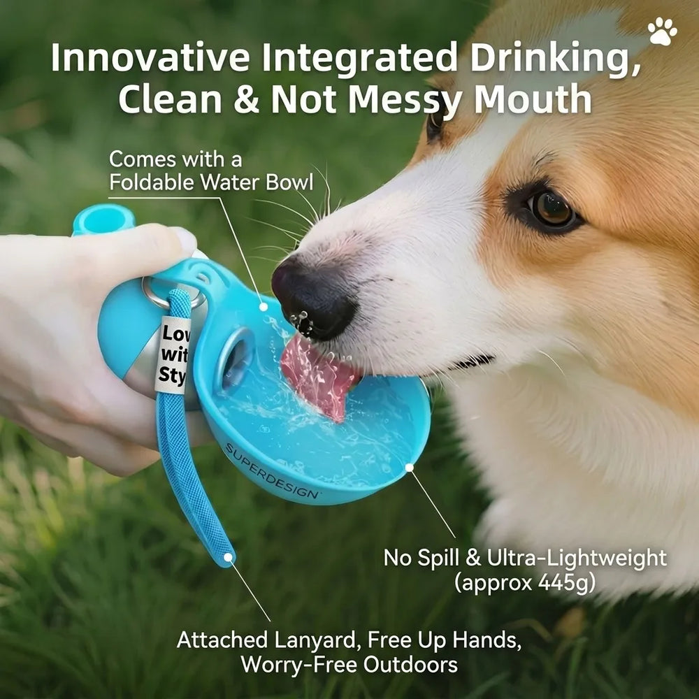 Portable Leak-Proof Pet Water Bottle for Travel & Walks