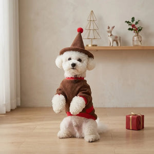 Tamecare Reindeer Christmas Dog Costume Set with Hat