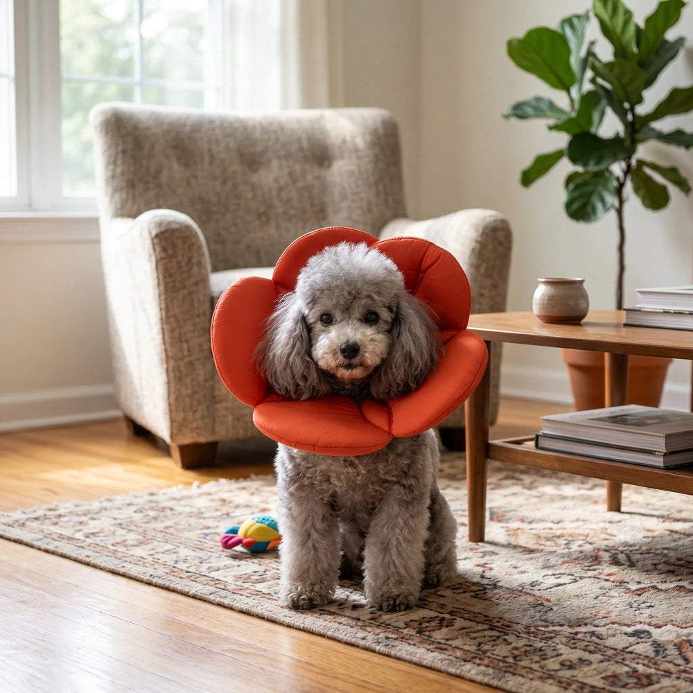 Elizabethan collar with multiple floral color options