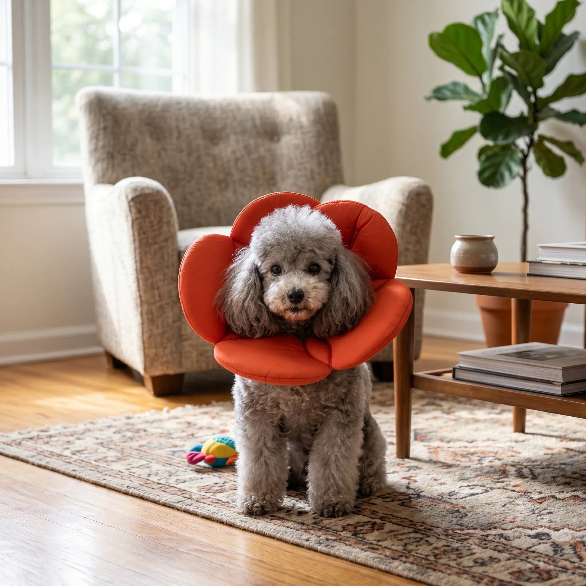 Elizabethan collar with multiple floral color options