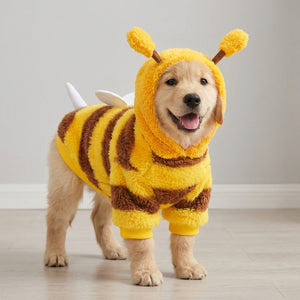 Cute Bee Dog Hoodie Warm Fleece Pet Costume