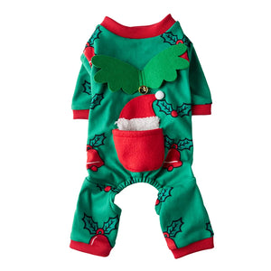 Tamecare Christmas Tree Dog Costume with Red Hat and Wings