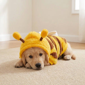 Cute Bee Dog Hoodie Warm Fleece Pet Costume