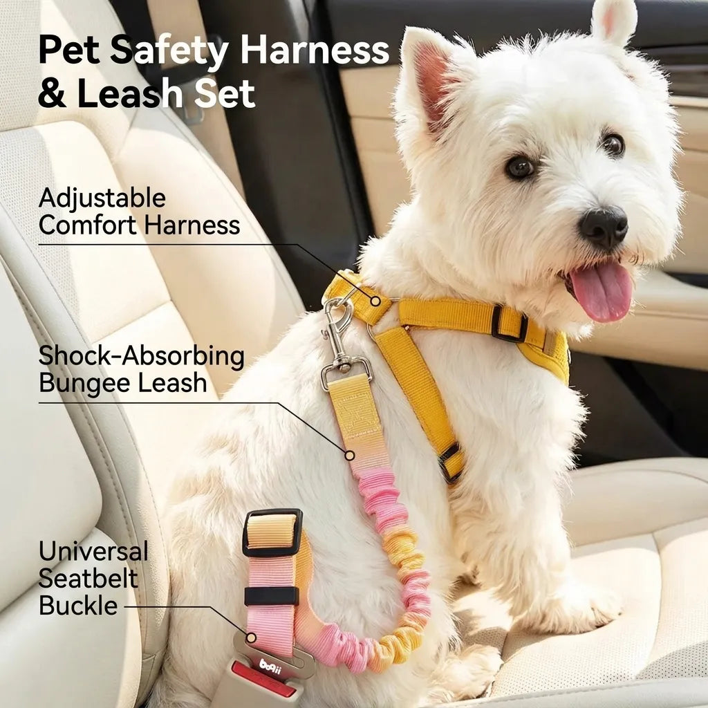Elastic Bungee Dog Car Safety Seat Belt