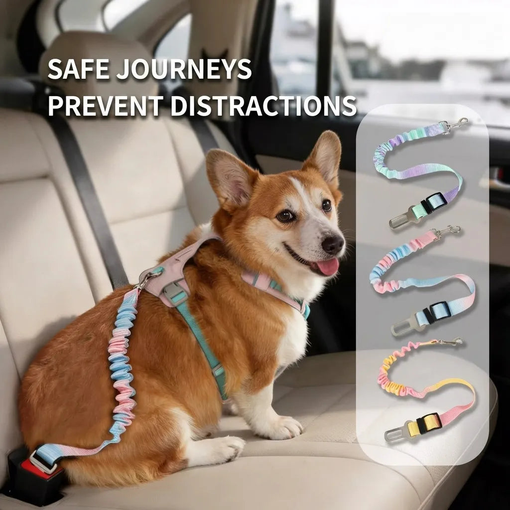 Elastic Bungee Dog Car Safety Seat Belt