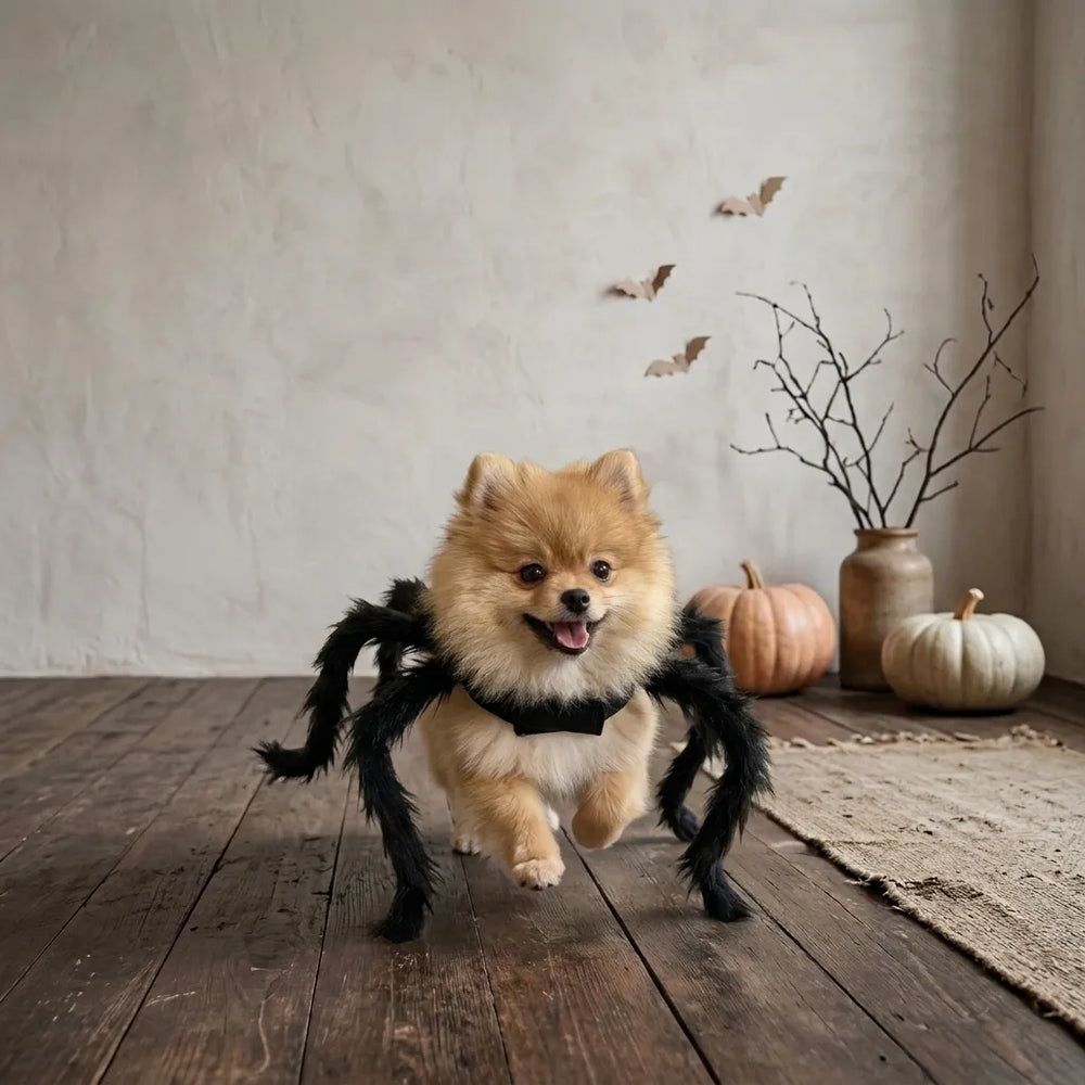 Tamecare Spider Dog Costume, Black Halloween Outfit
