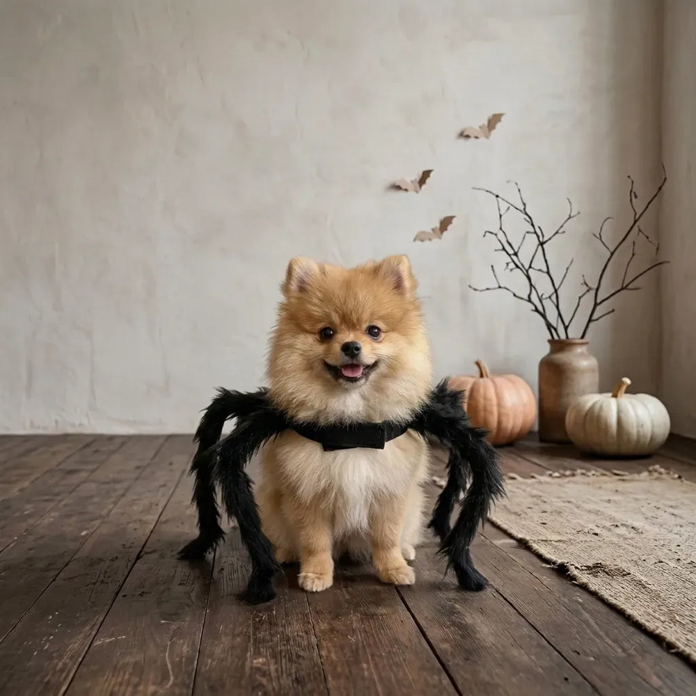 Tamecare Spider Dog Costume, Black Halloween Outfit