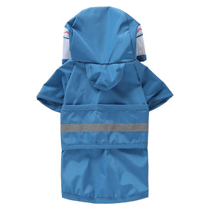 Shark Waterproof Dog Raincoat with Reflective Strip