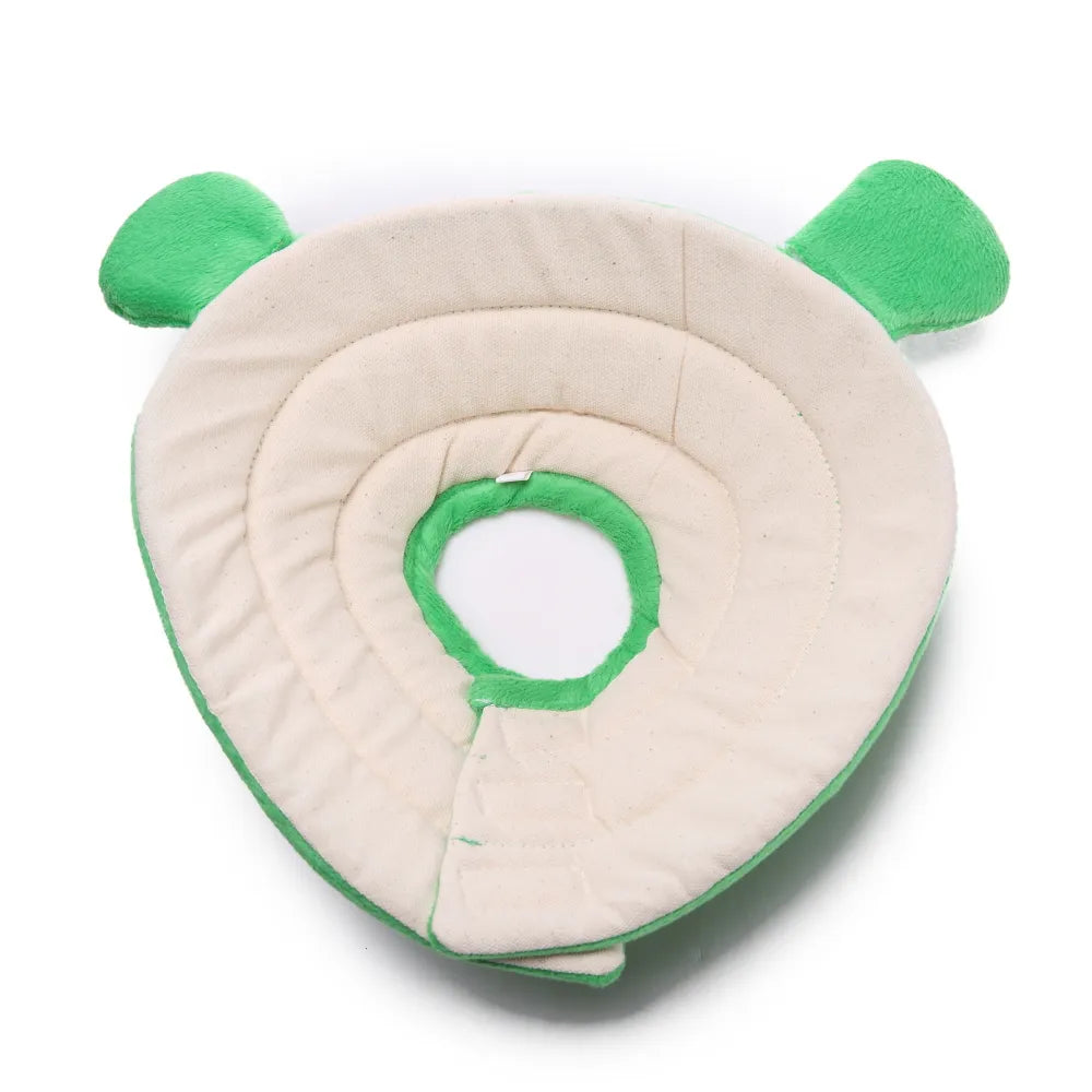 Frog-shaped Elizabethan collar