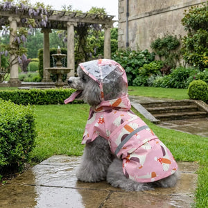 Cartoon Puppy Dog Rain Jacket with Reflective Strip