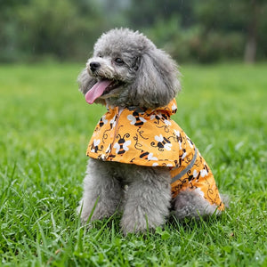 Bee Print Waterproof Dog Raincoat with Reflective Strip