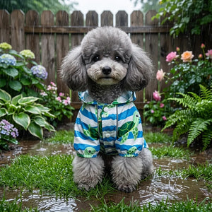 Turtle Print Four-Legged Dog Raincoat
