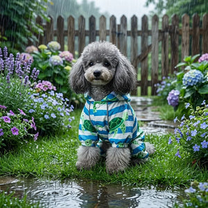Turtle Print Four-Legged Dog Raincoat
