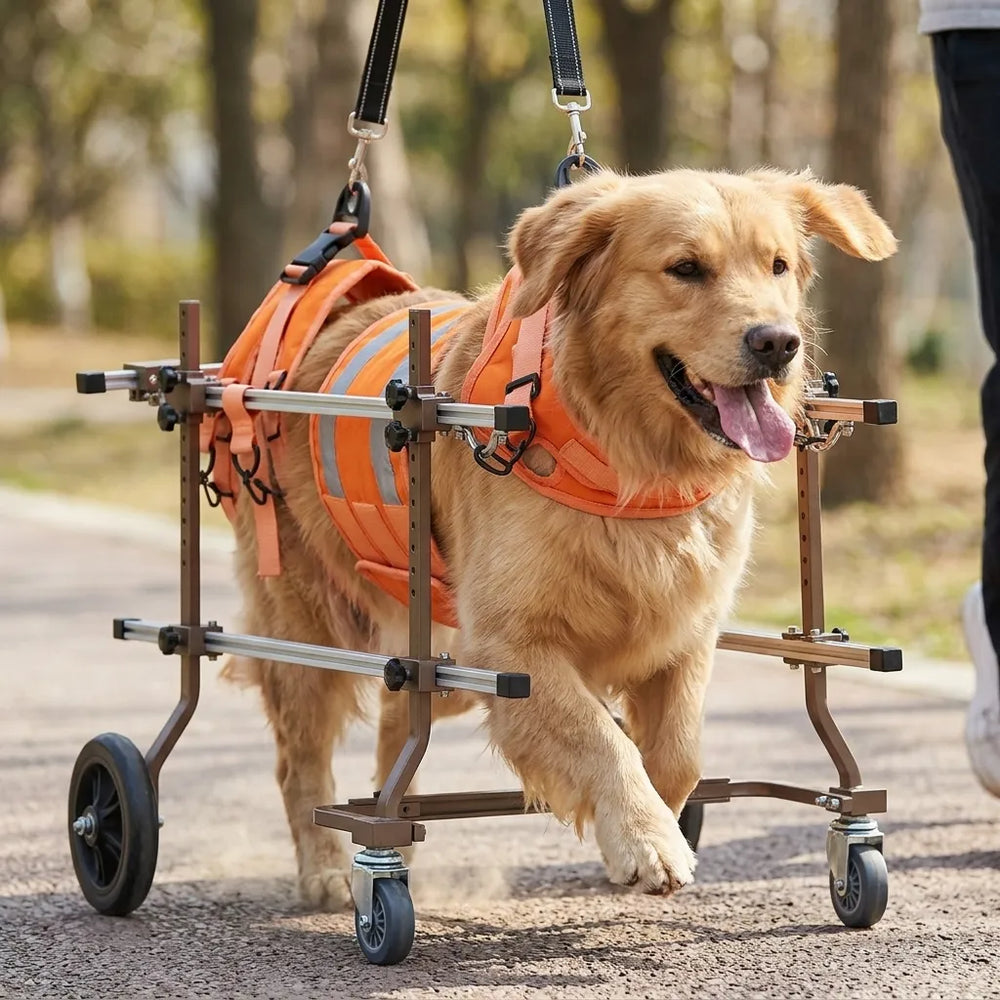 Tamecare Medium Dog Full-Support 4-Wheel Wheelchair, Gray Frame