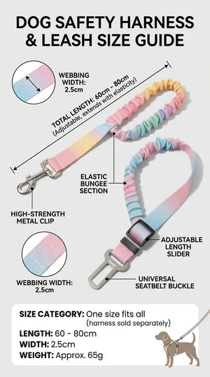 Elastic Bungee Dog Car Safety Seat Belt