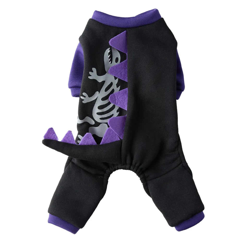 Tamecare Black Skeleton Dragon Dog Halloween Costume