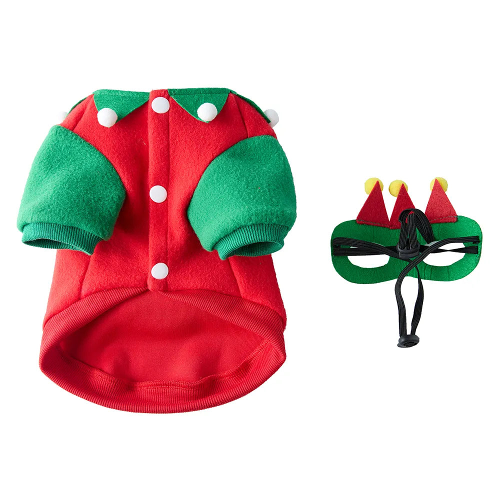 Tamecare Pom-Pom Mask Dog Christmas Costume Set
