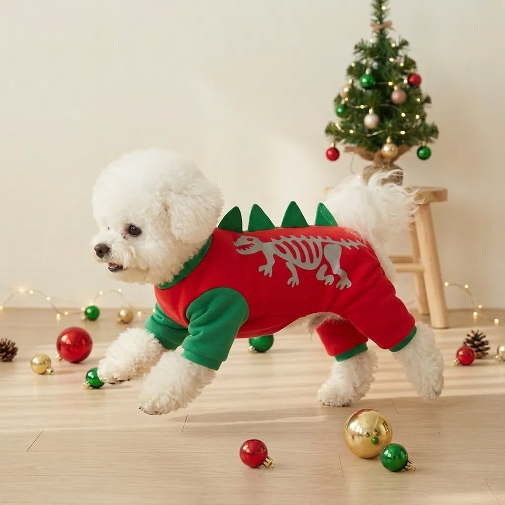 Tamecare Red Skeleton Dragon Dog Halloween Costume