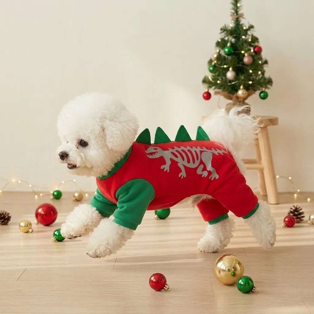 Tamecare Red Skeleton Dragon Dog Halloween Costume