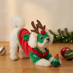 Tamecare Reindeer Mask Dog Christmas Costume Set