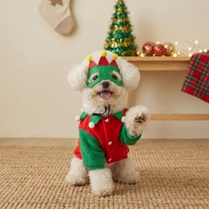 Tamecare Pom-Pom Mask Dog Christmas Costume Set