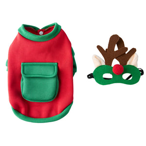 Tamecare Reindeer Mask Dog Christmas Costume Set