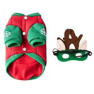 Tamecare Reindeer Mask Dog Christmas Costume Set