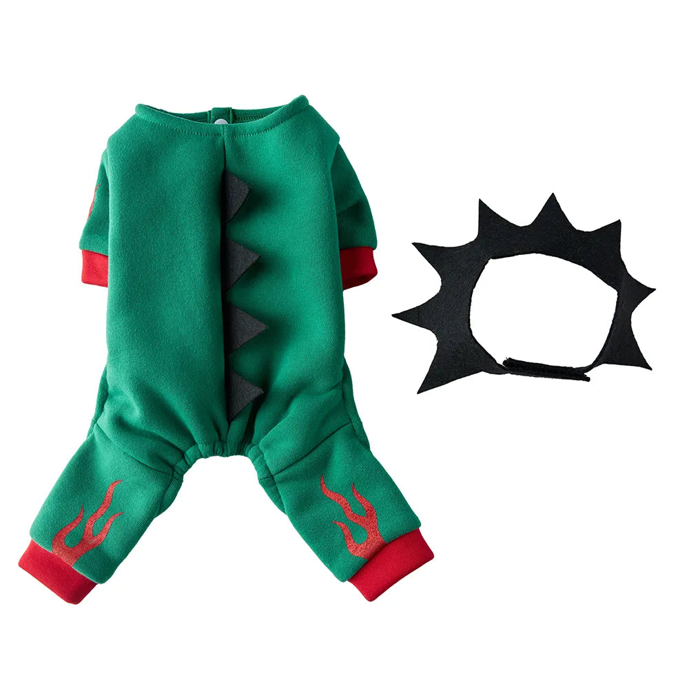 Tamecare Green Spiked Dinosaur Dog Costume