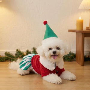 Tamecare Starry Christmas Dog Dress and Hat Set