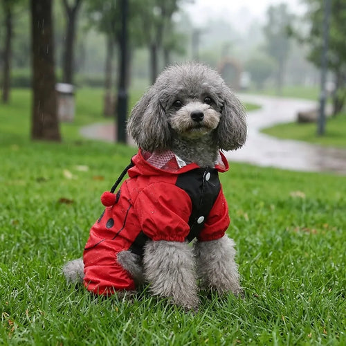 TameCare Ladybug Four-Legged Raincoat - front view