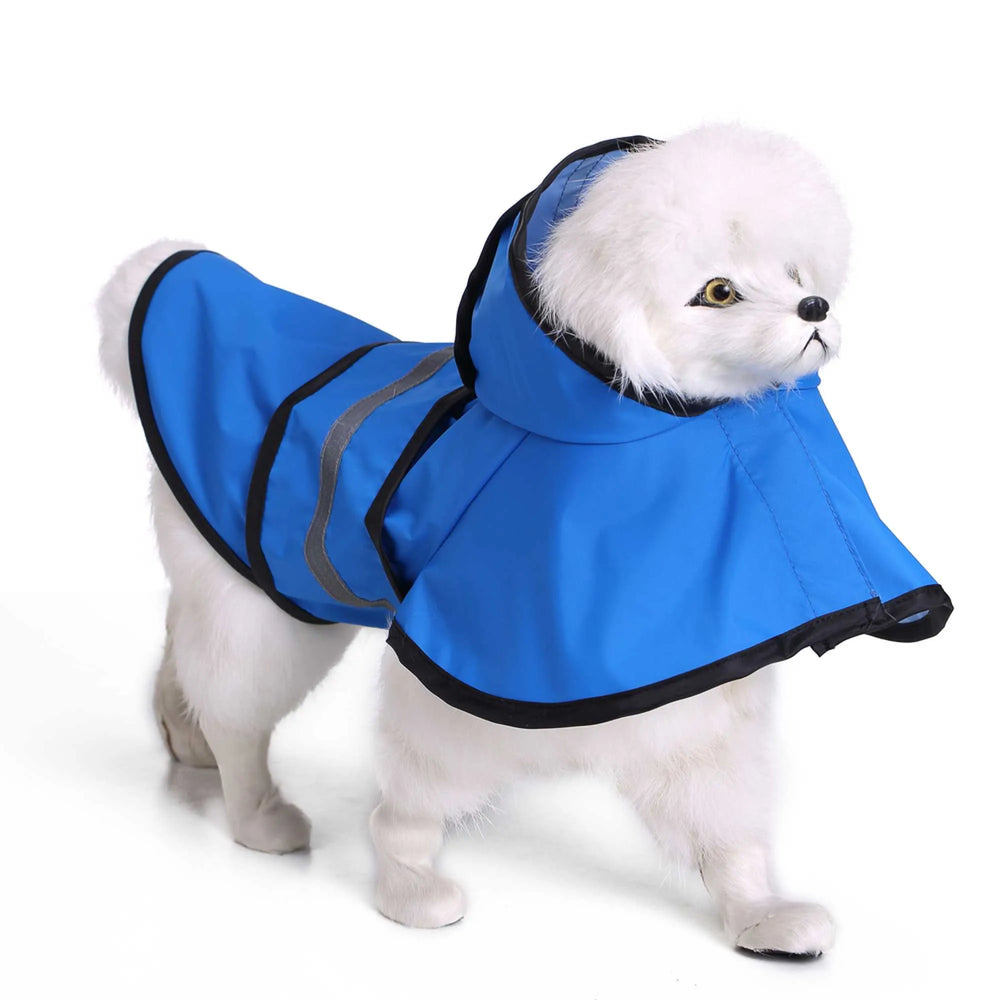 Reflective Hooded Dog Rain Cape with Leash Hole