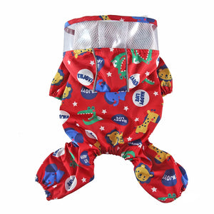 Cute Dinosaur Lion Hooded Waterproof Pet Rain Jacket